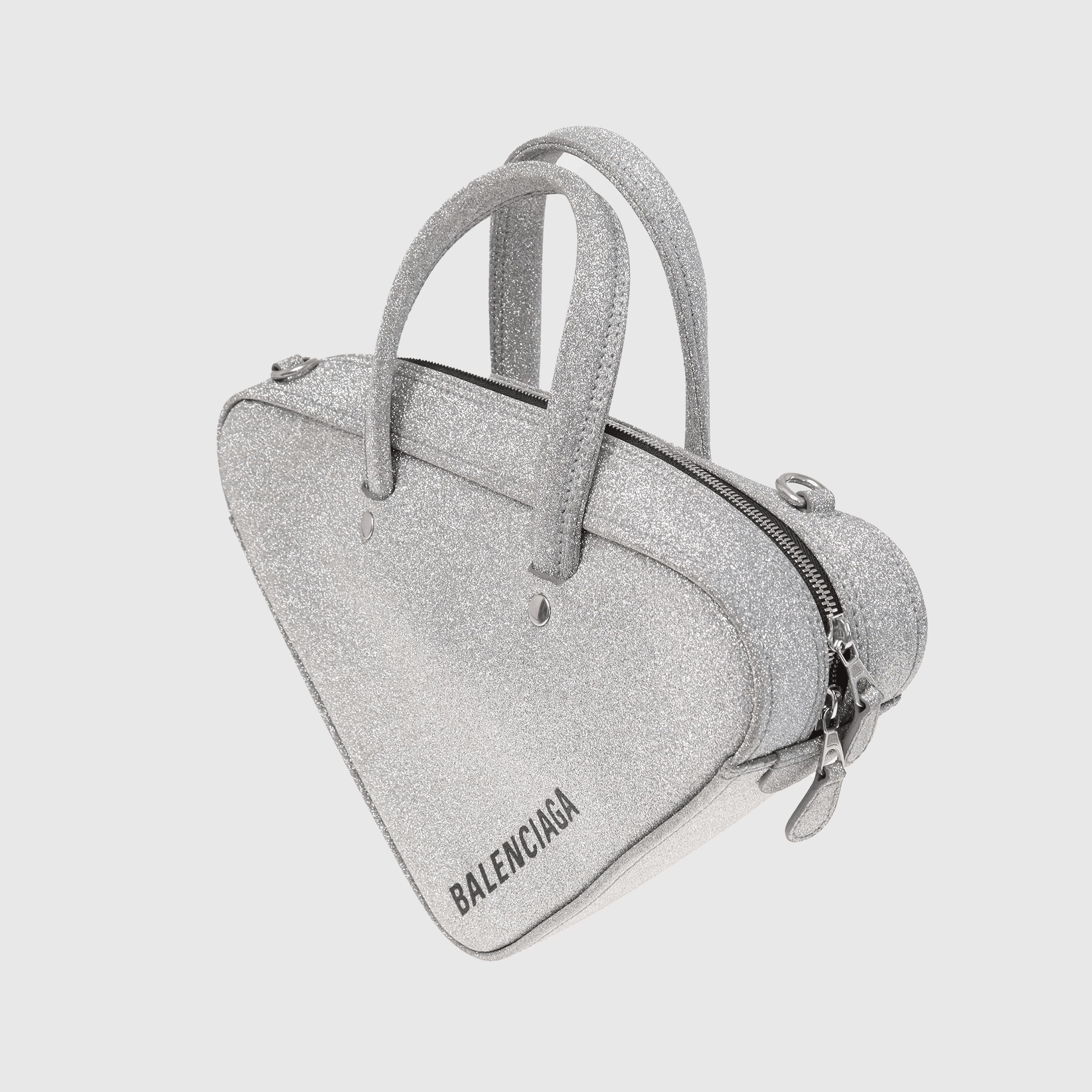 Silver XS Triangle Duffle Bag