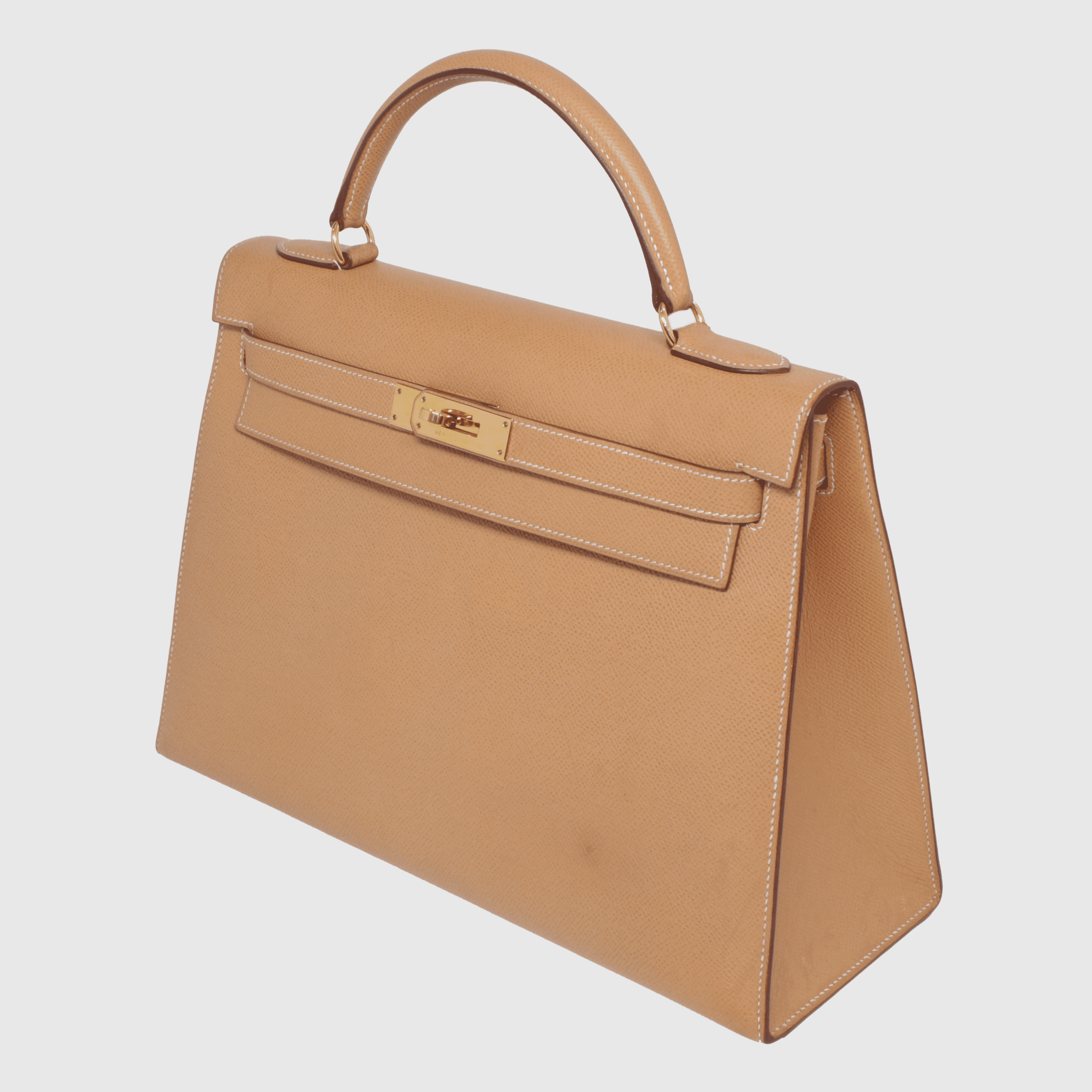 Natural Epsom Kelly Sellier 32 Bag with Gold Hardware