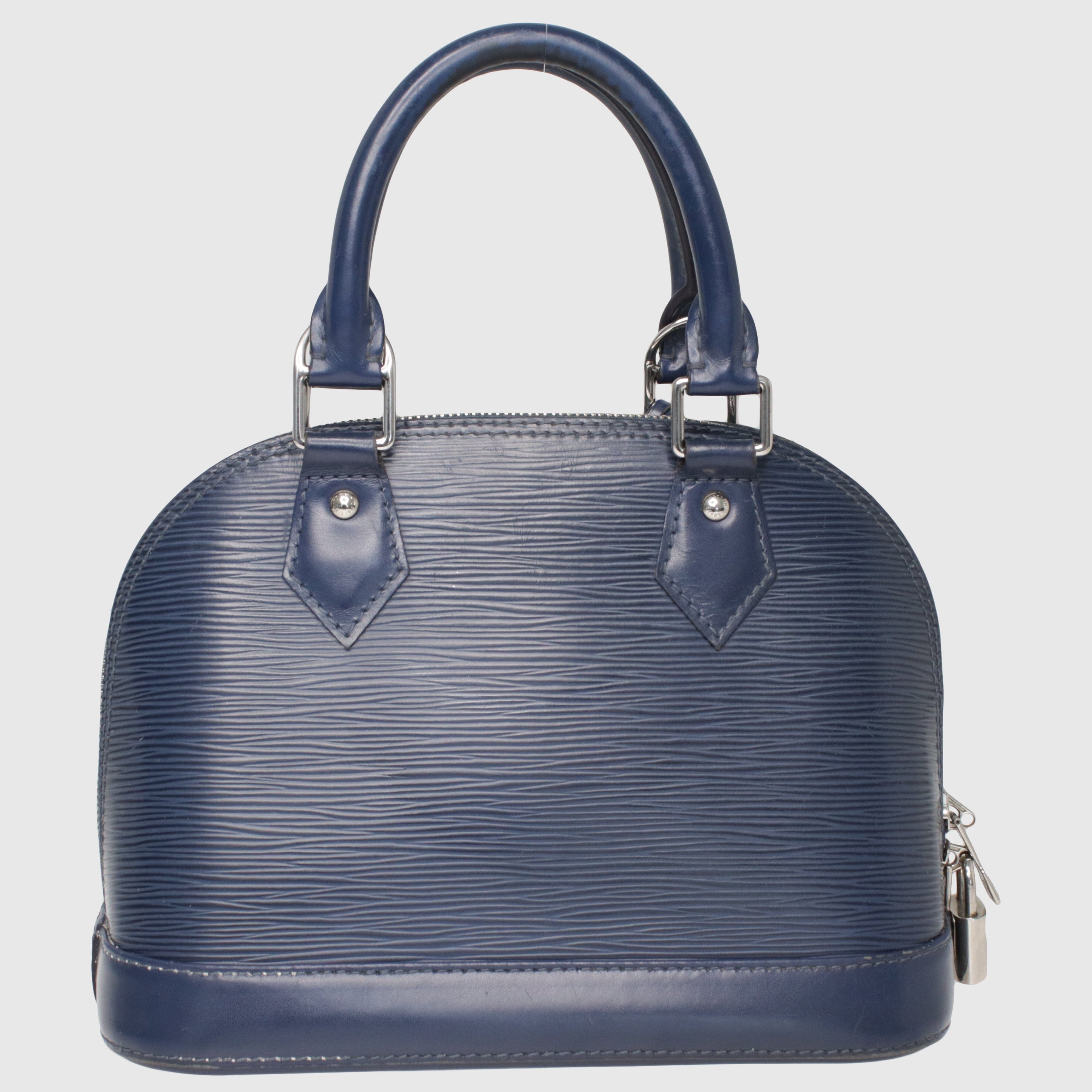 Navy Blue Epi Alma BB Top Handle Bag