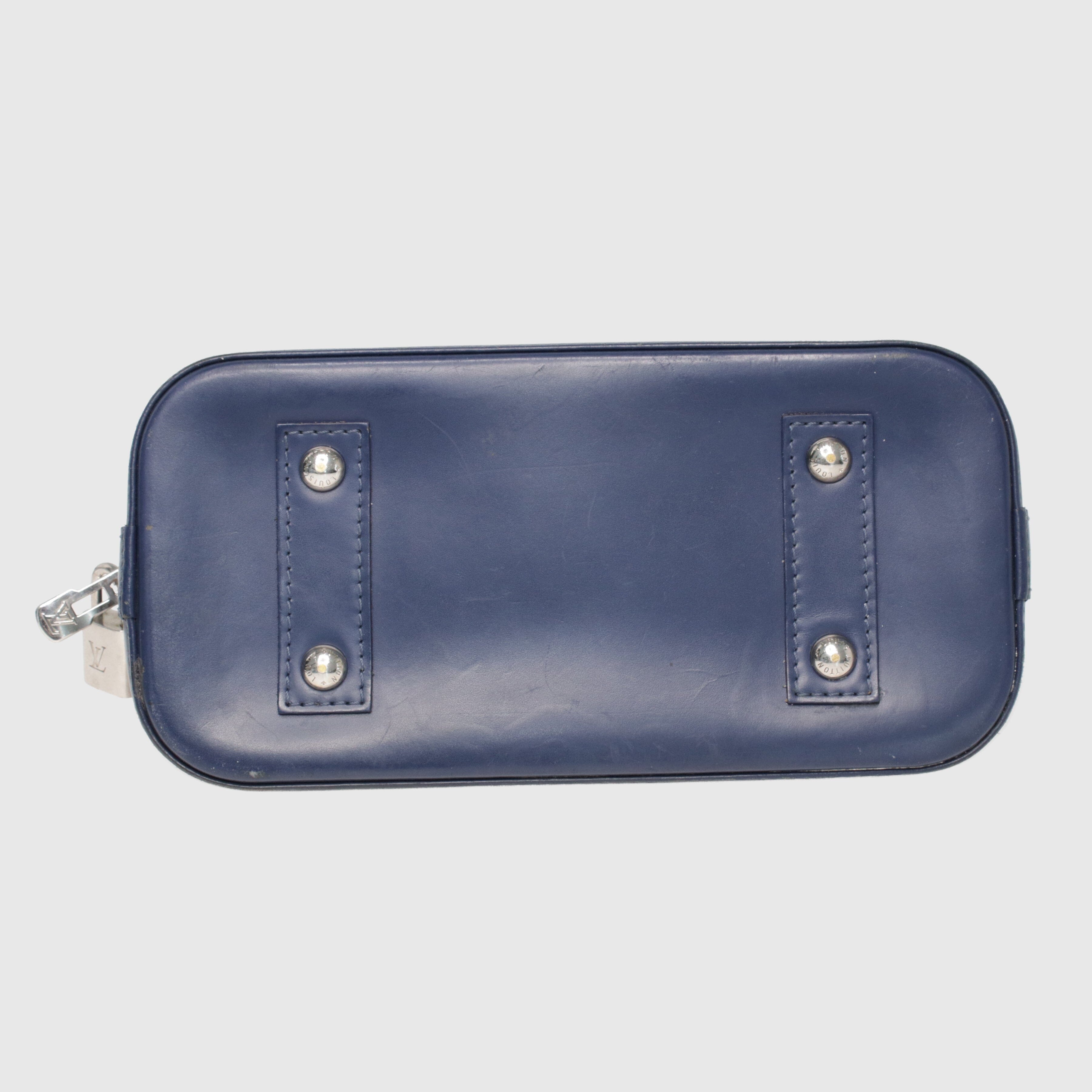 Navy Blue Epi Alma BB Top Handle Bag