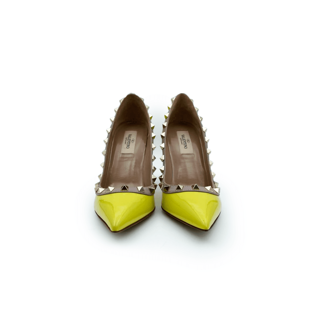 Valentino Garavani Yellow Patent Leather Pumps Heels
