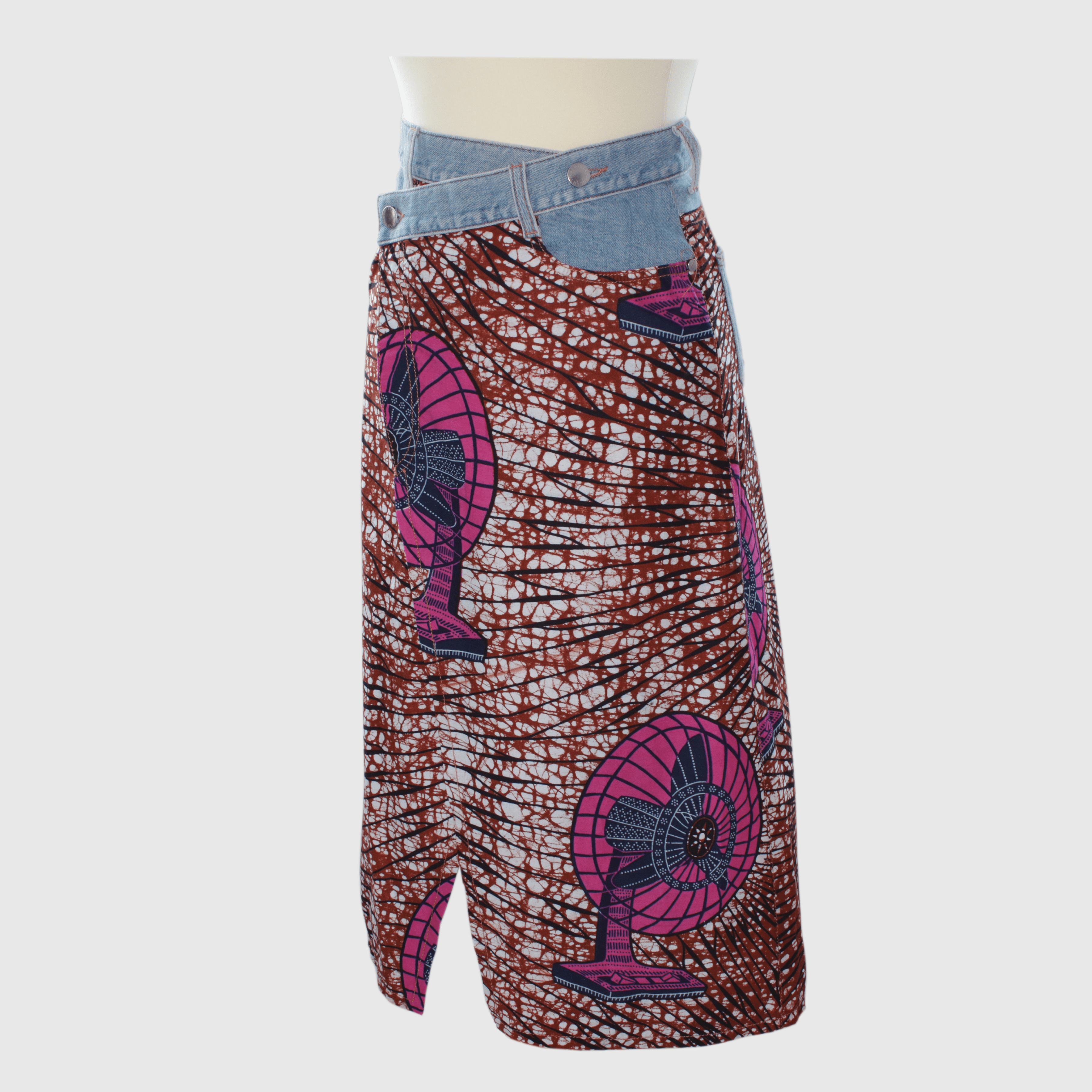 Multicolor Avery Printed Wrap Skirt