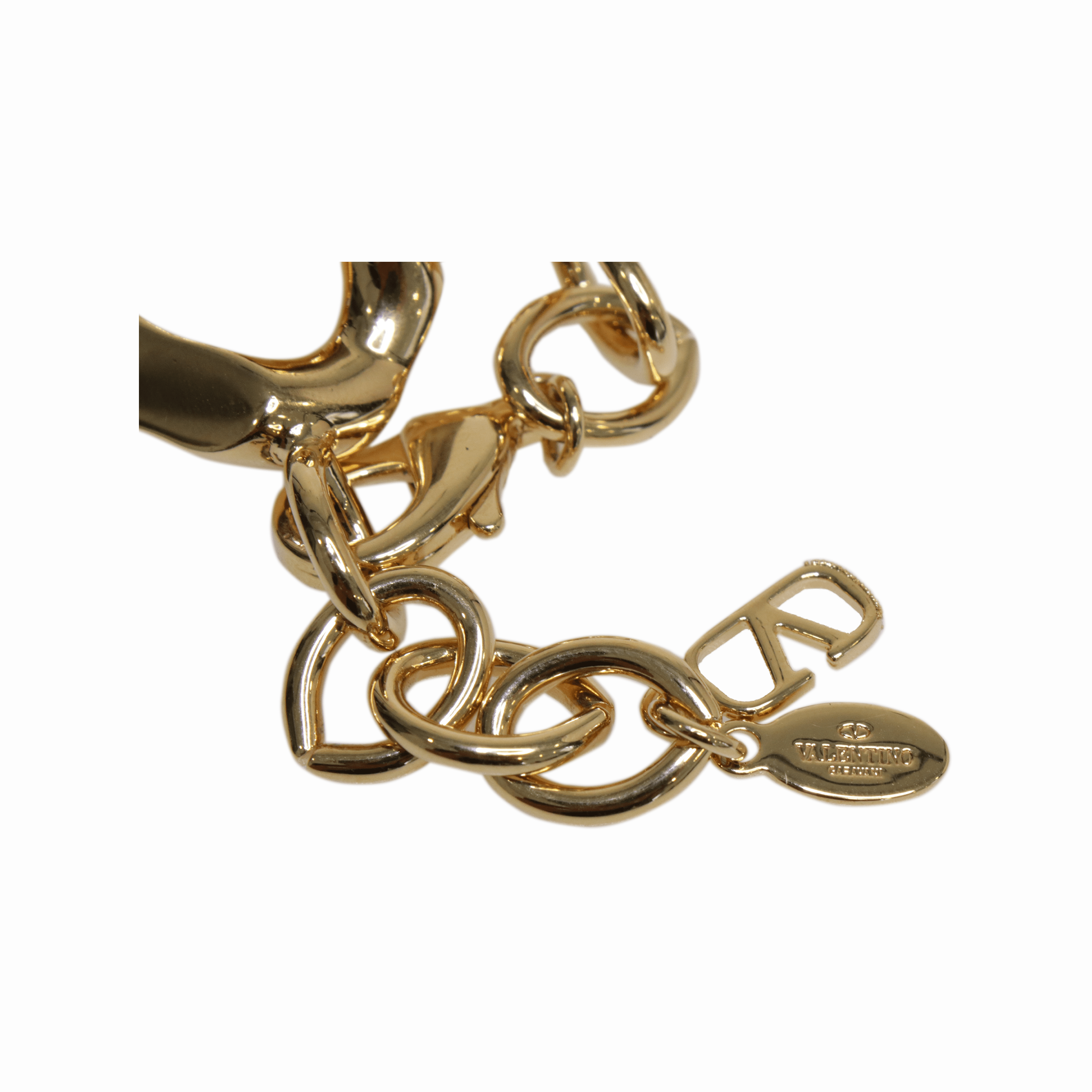Gold V Logo Chain Metal Bracelet