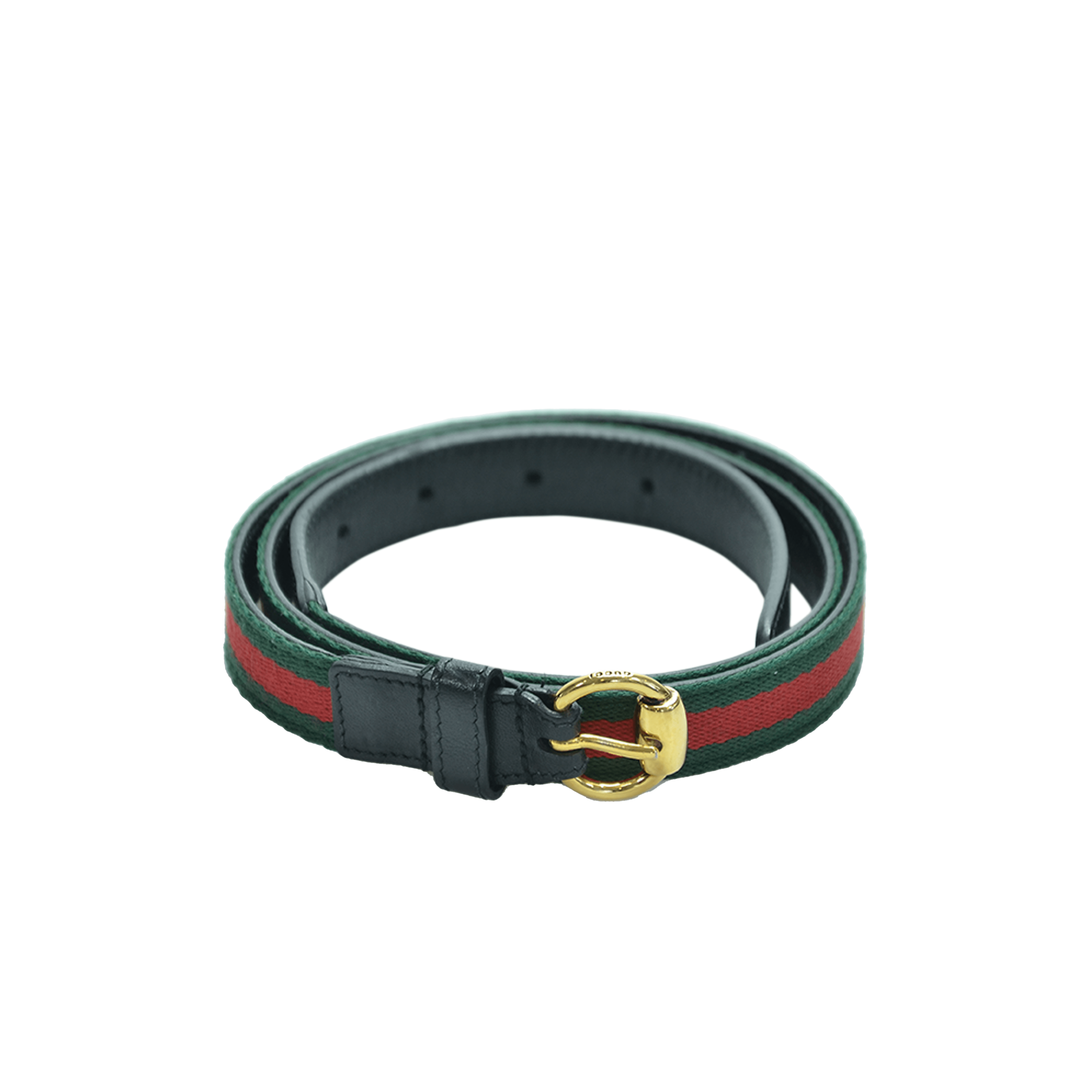 Gucci Leather and Fabric Web Buckle Belt