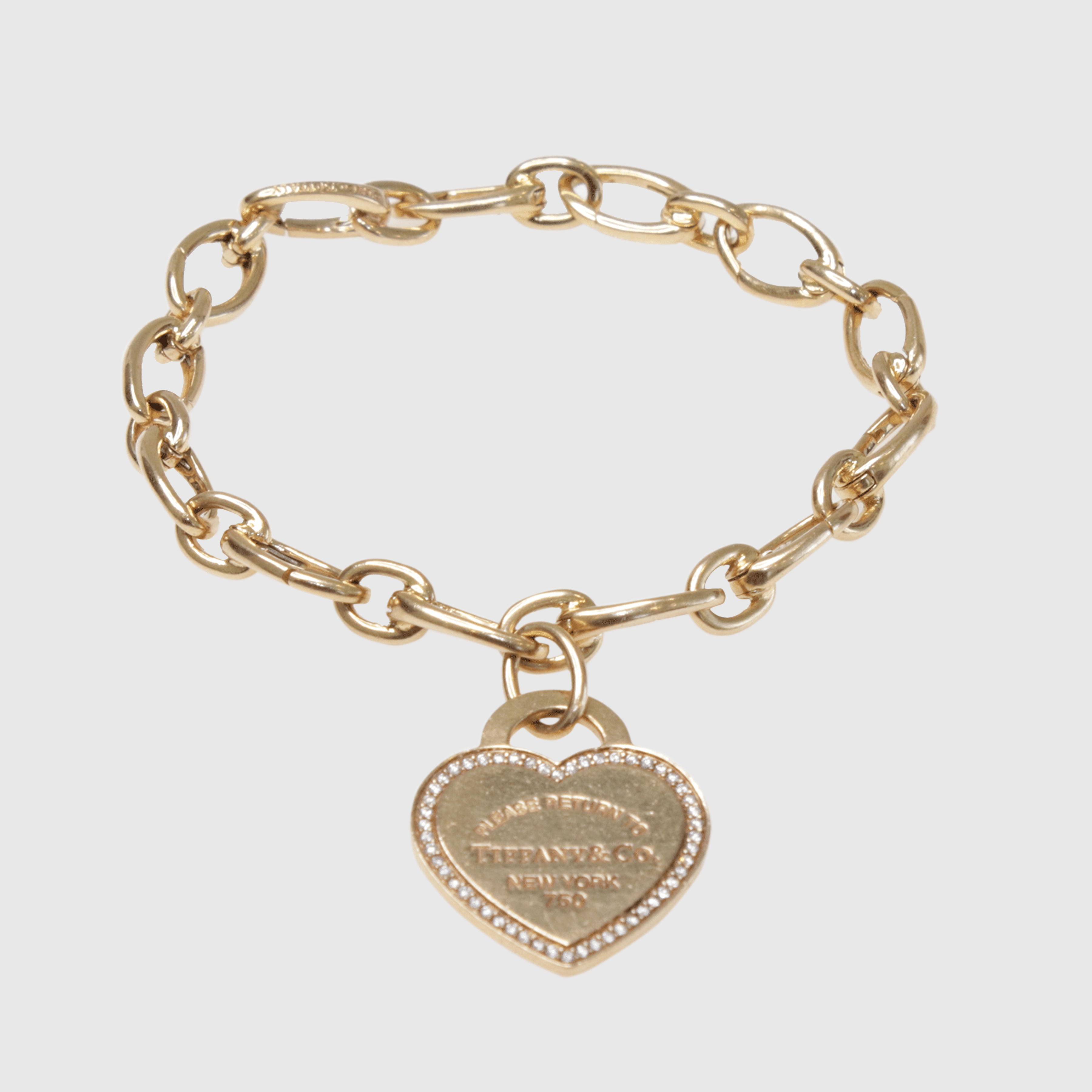 18K Rose Gold/Diamond Return to Tiffany Heart Tag Bracelet