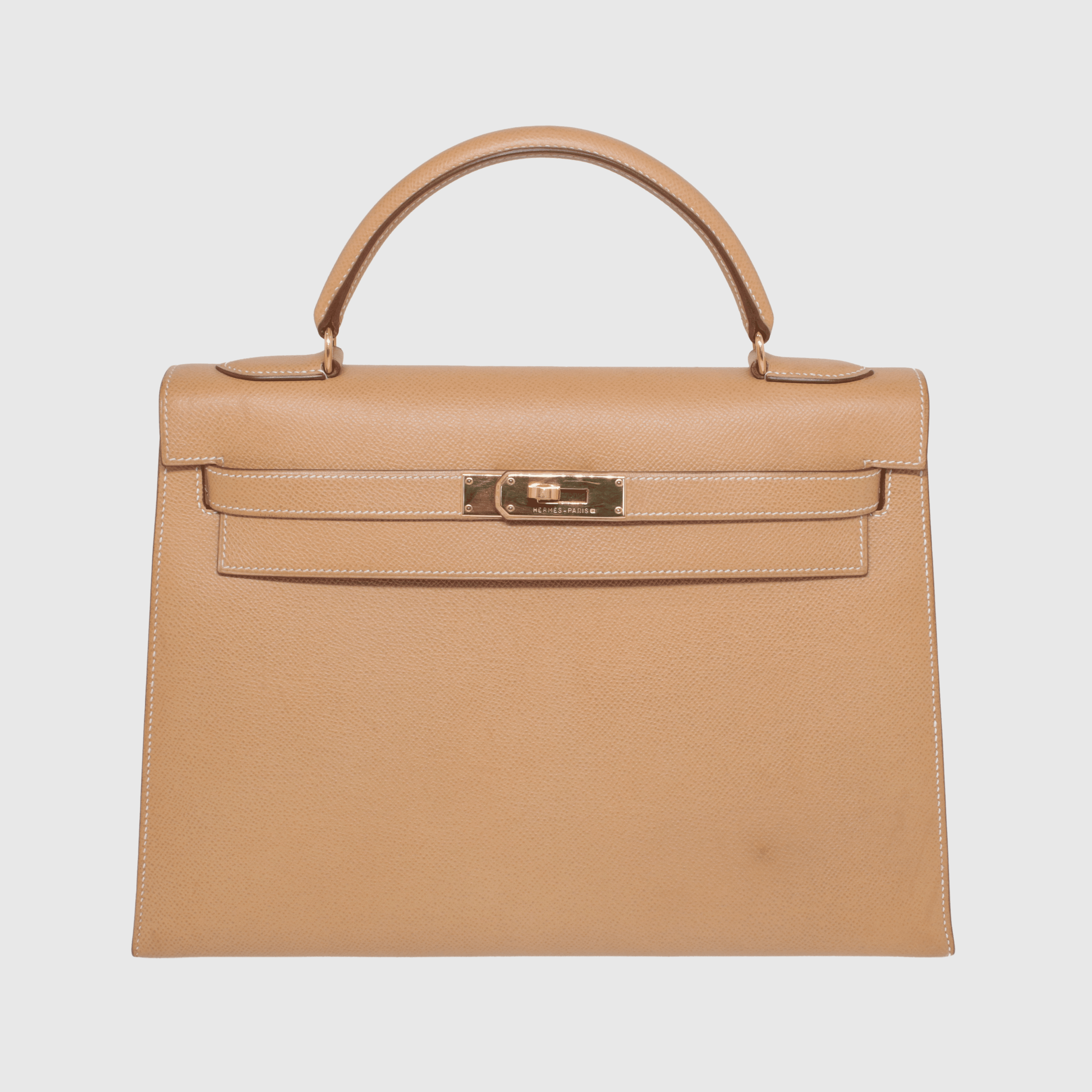 Natural Epsom Kelly Sellier 32 Bag with Gold Hardware