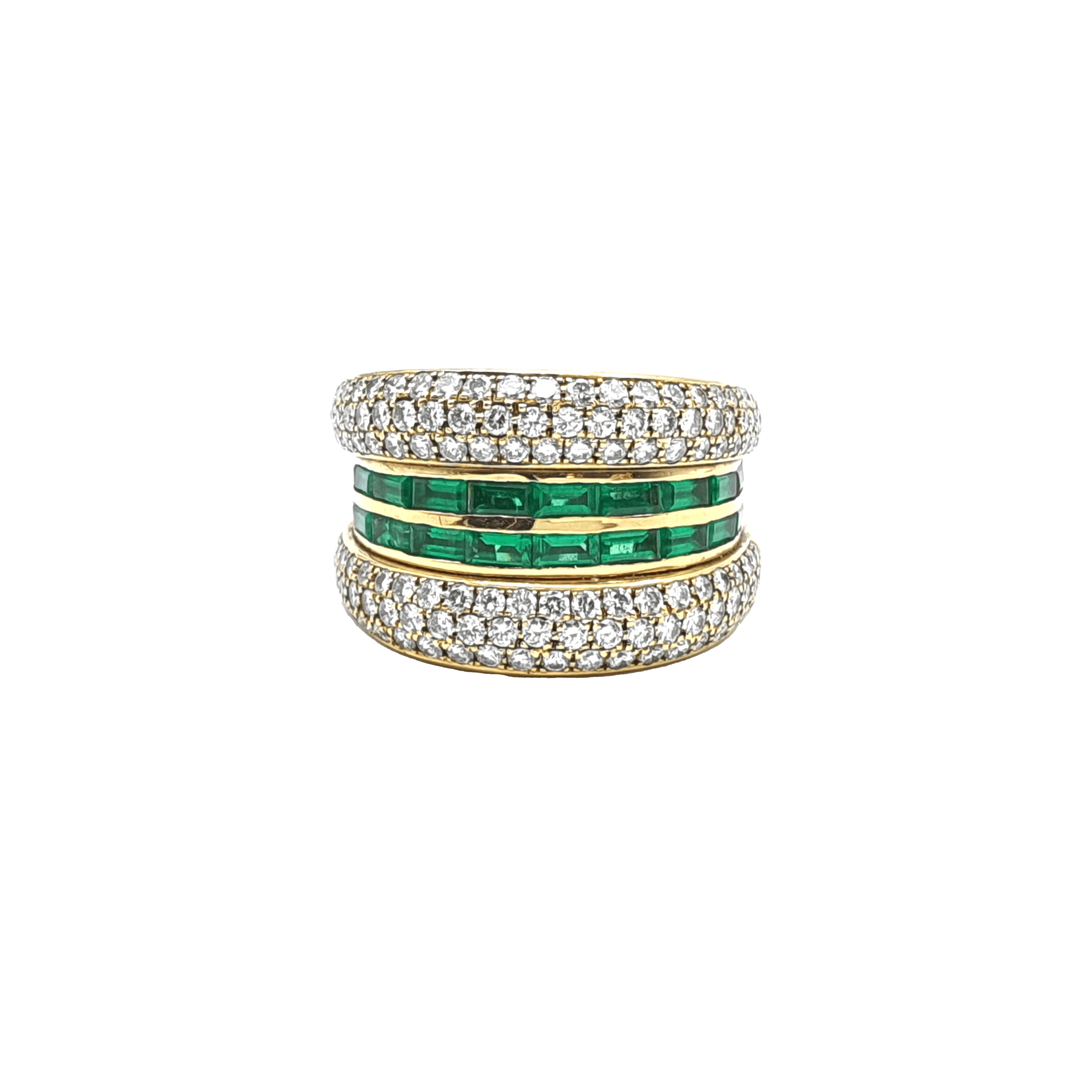 Chopard 18K Gold Diamond and Emerald Ring