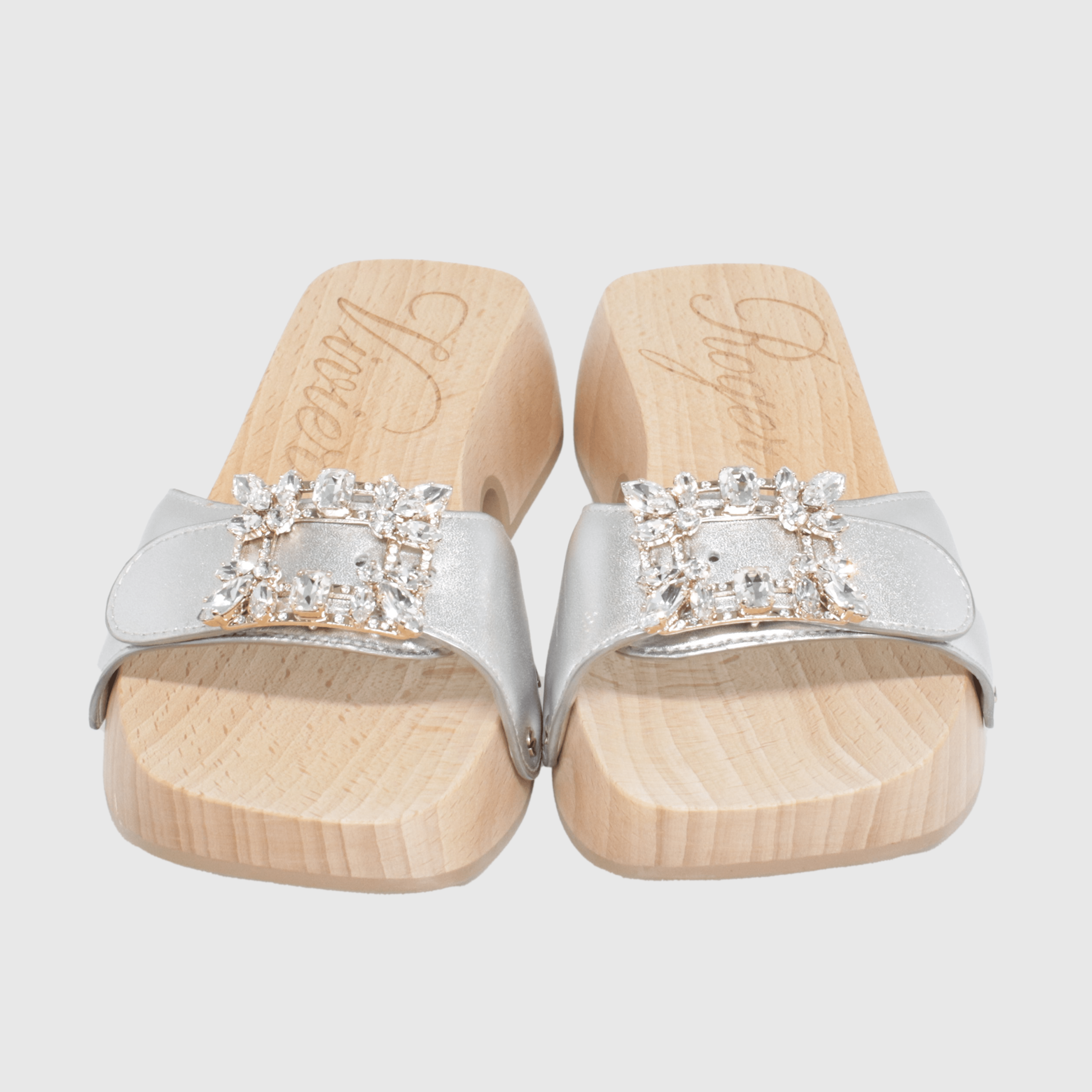 Silver Viv Embellished Mules