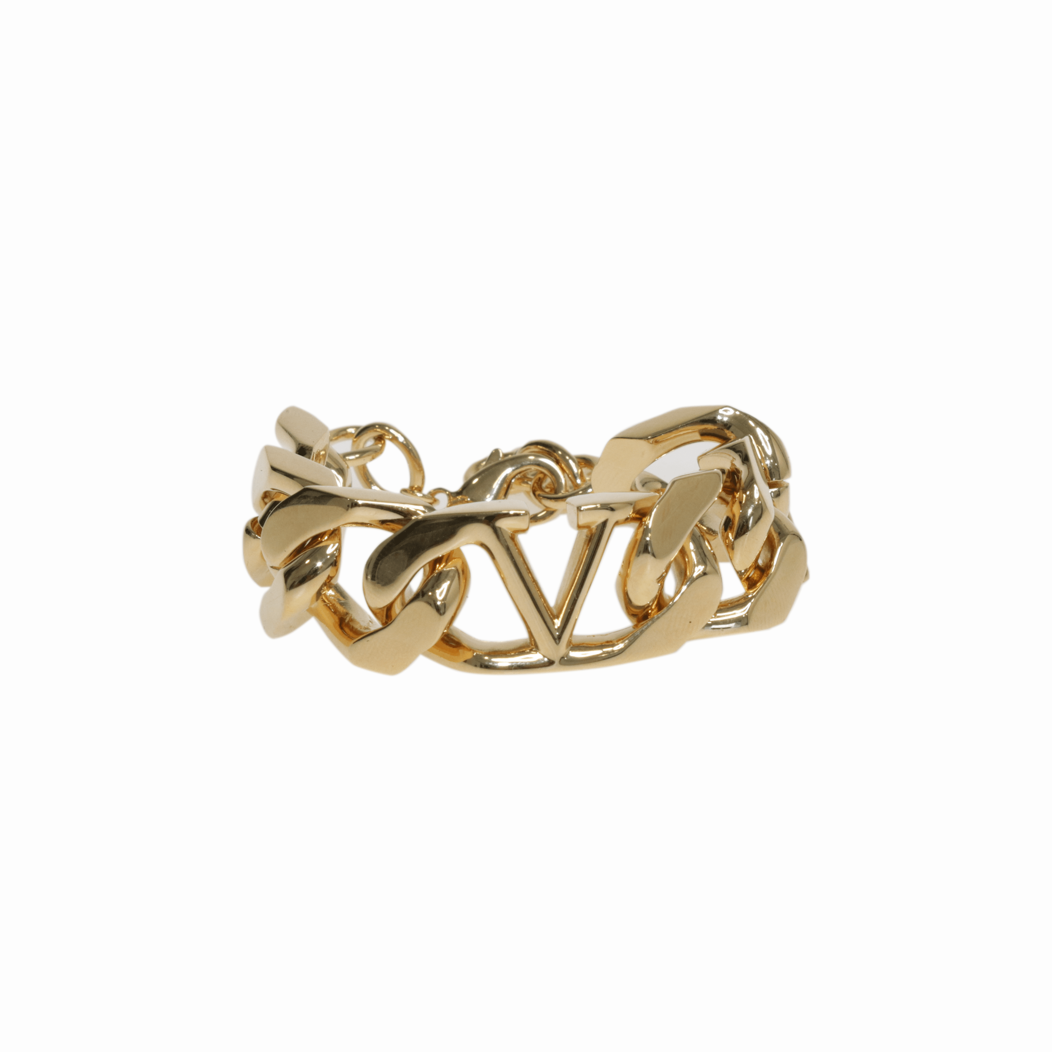 Gold V Logo Chain Metal Bracelet