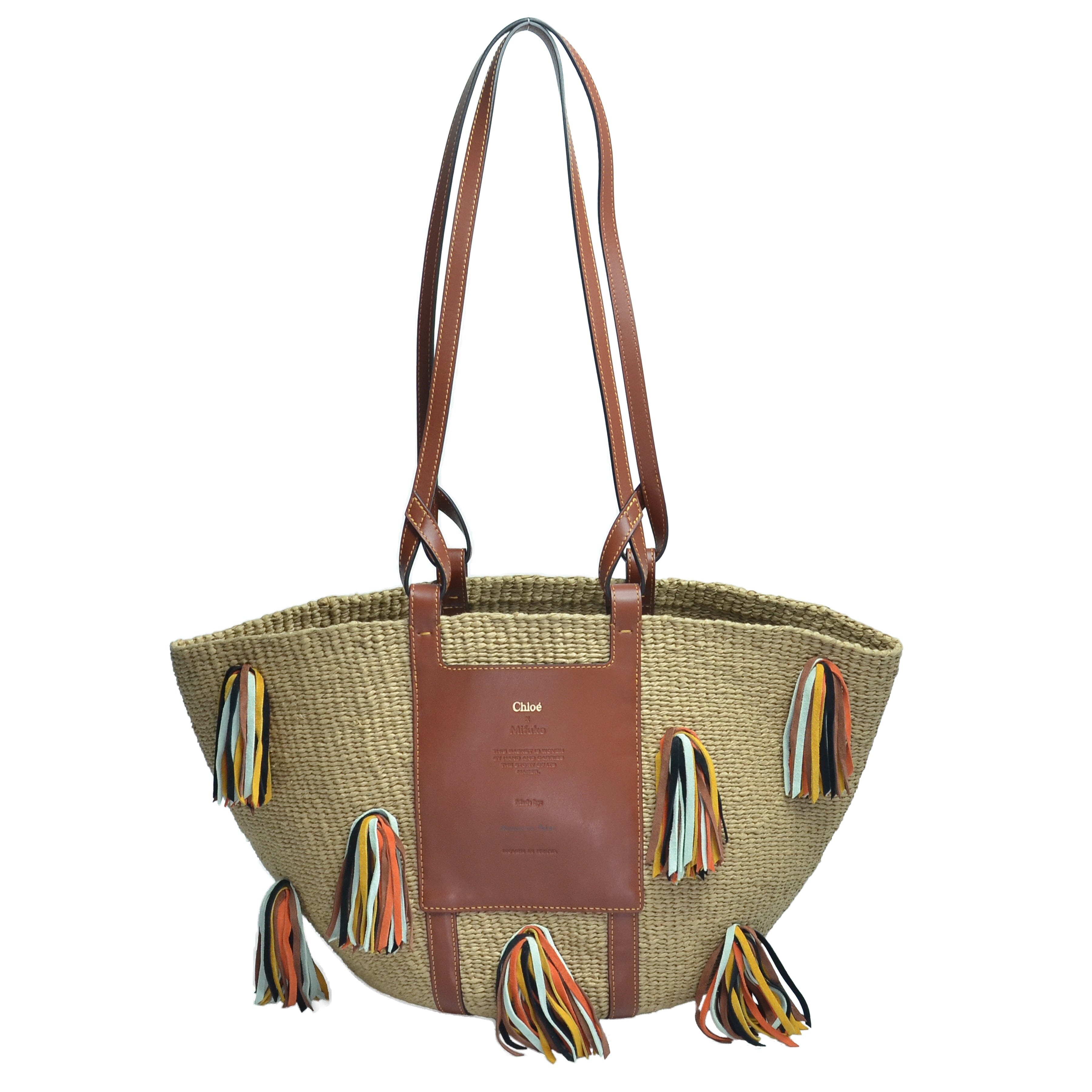 ChloeBrown Tassel Large Basket Bag